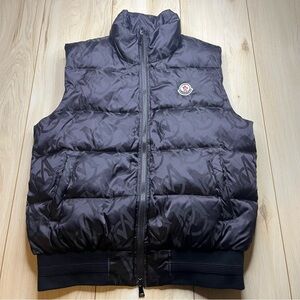 Moncler Dark Gray Quilted Logo Puffer Vest